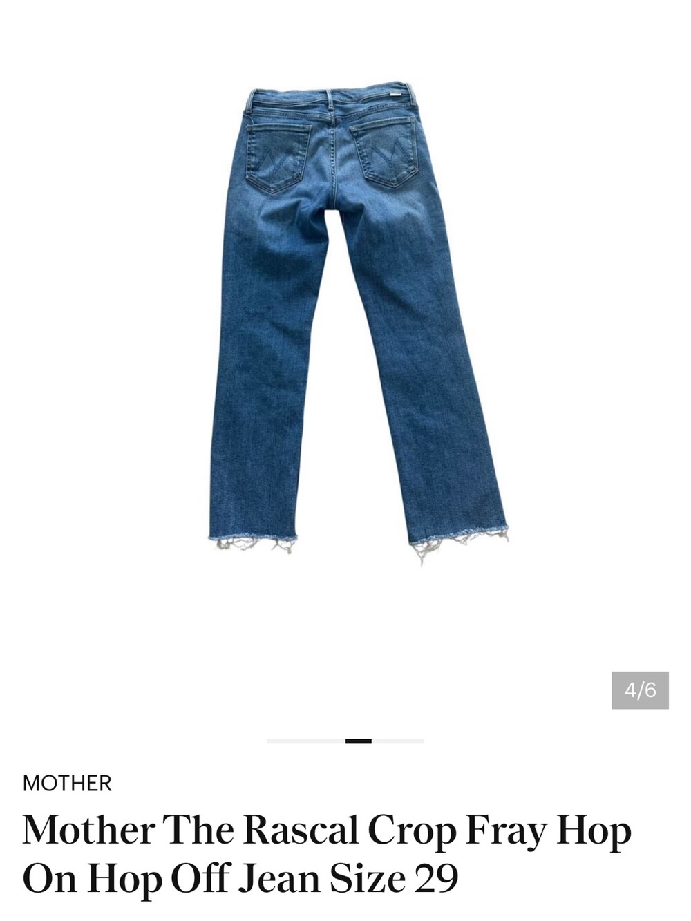 Mother The Rascal Cropped Frayed Hem Jeans - Blue